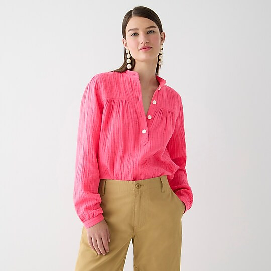 Fresco top in soft gauze | J. Crew US