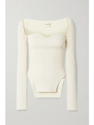 Khaite
				
			
			
			
			
			
				Maddy ribbed-knit sweater
				€1,110.00 | NET-A-PORTER (UK & EU)