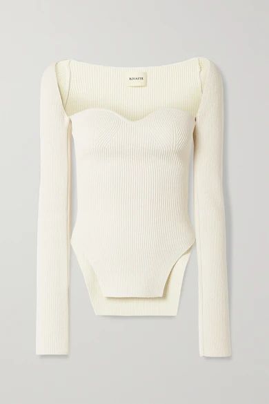 Khaite
				
			
			
			
			
			
				Maddy ribbed-knit sweater
				€1,110.00 | NET-A-PORTER (UK & EU)