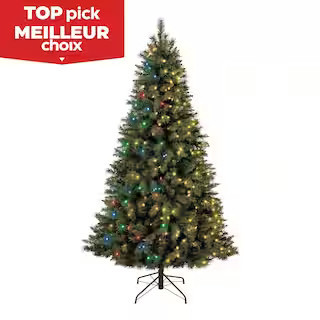 NOMA Pre-Lit Henry Fir Christmas Tree and Tree Stand, 400 Colour-Changing LED Lights, 7-ft | Canadian Tire