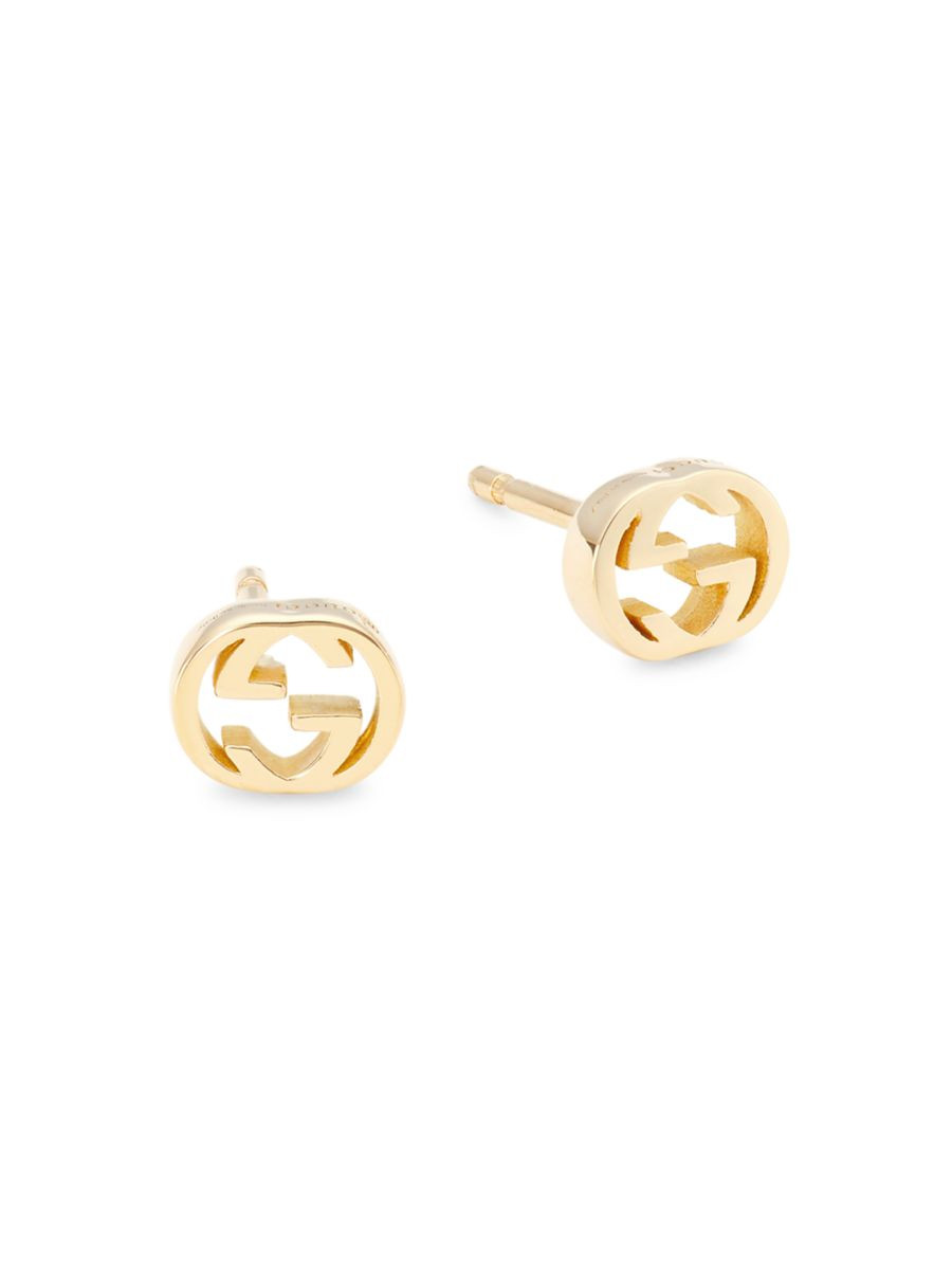 18K Yellow Gold Interlocking G Earrings | Saks Fifth Avenue