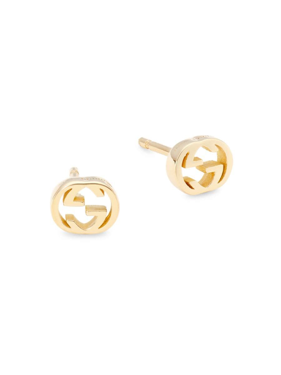 18K Yellow Gold Interlocking G Earrings | Saks Fifth Avenue