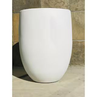 KANTE 21.7 in. Tall Pure White Lightweight Concrete Outdoor Round Bowl Planter-RC0066A-C80011 - T... | The Home Depot