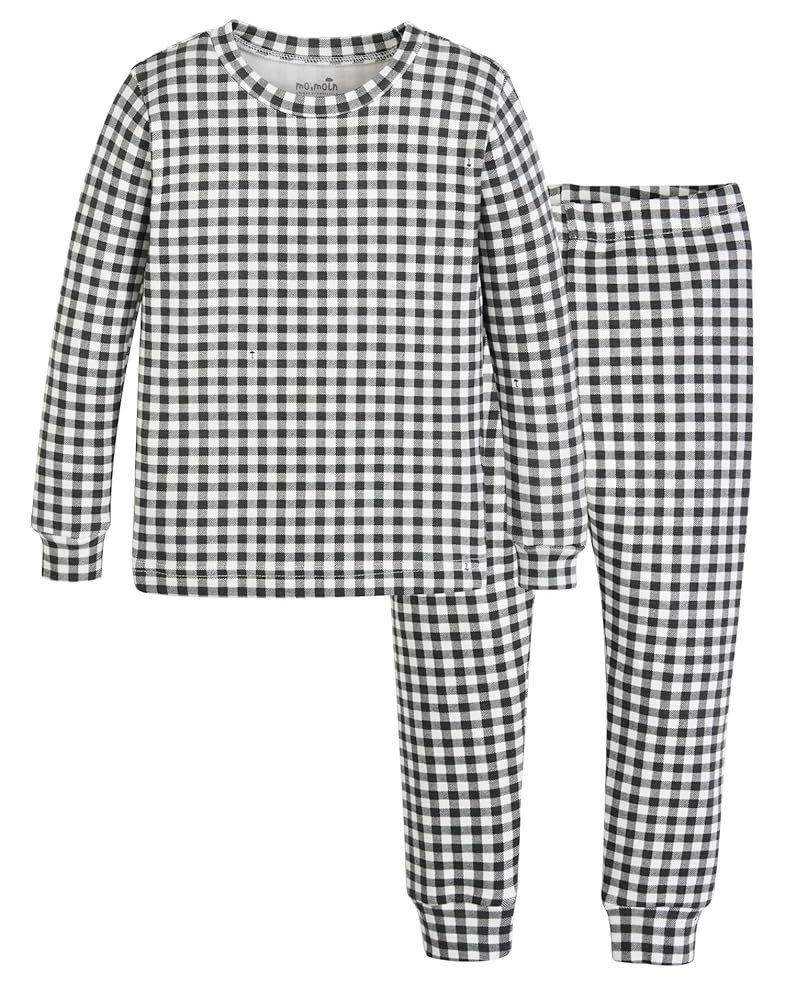 moimoln Plaid Check Soft Cotton Modal 6M-8Y Baby Toddler Long-Sleeve Snug-Fit Pajama Sleepwear Da... | Amazon (US)