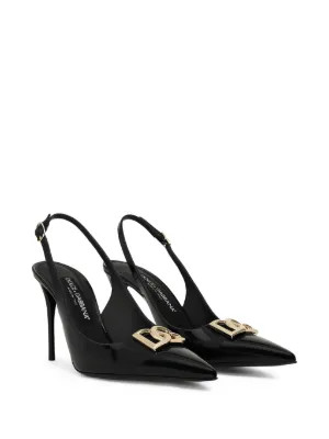 DG logo-plaque slingback pumps | Farfetch (BR)