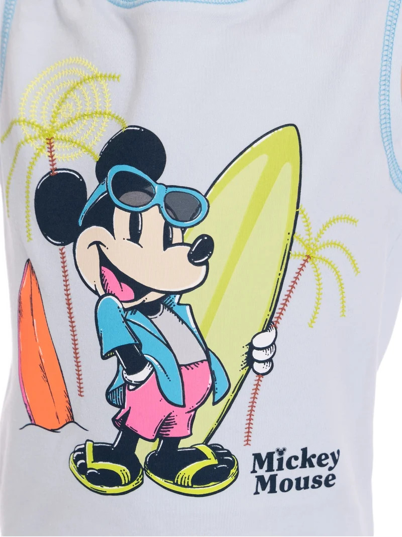 Mickey Mouse Toddler Boys Graphic Tank Top and Matching Allover Print Shorts Set, 2-Piece, Sizes ... | Walmart (US)