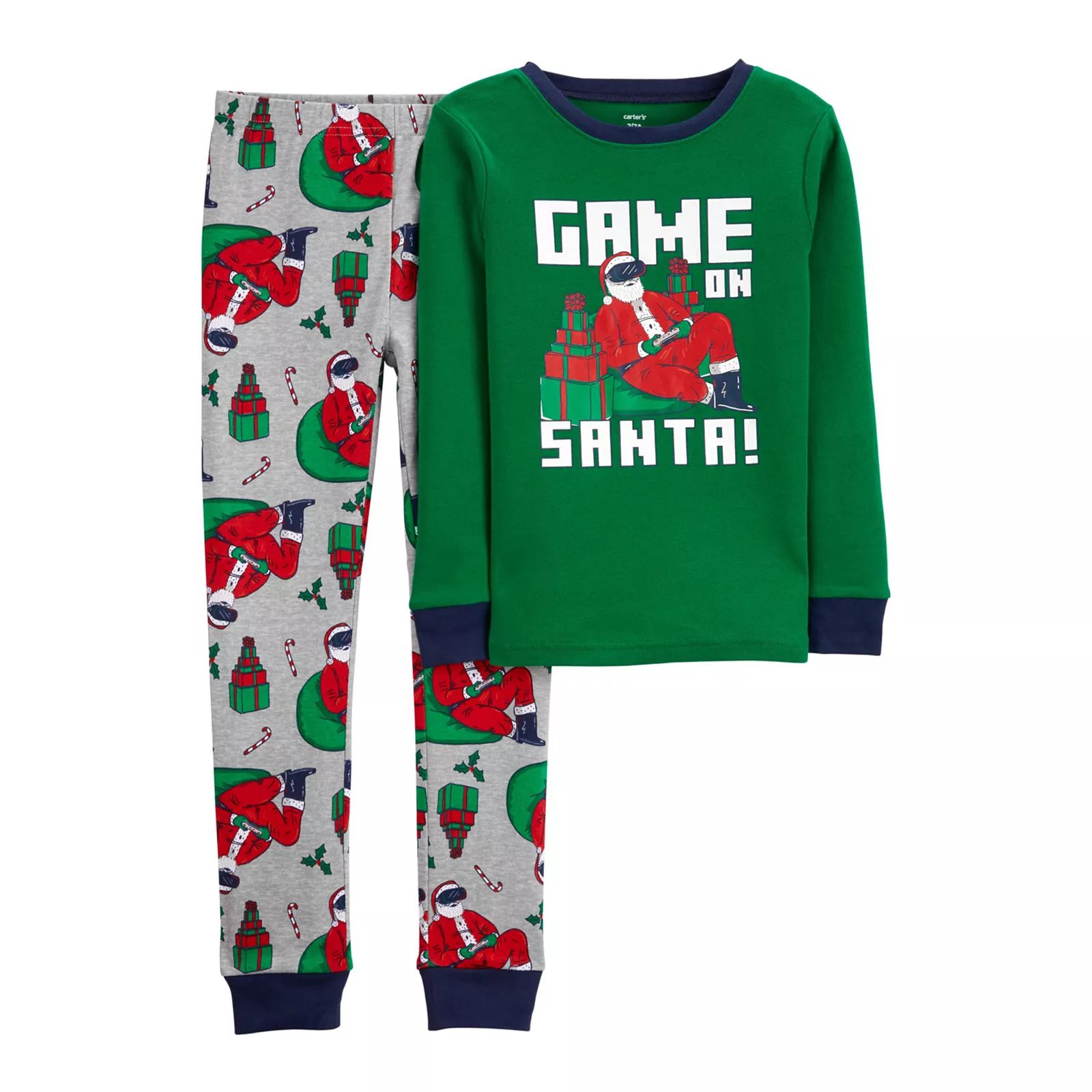 Boys 4-14 Carter's Holiday Top & Bottoms Pajama Set, Boy's, Sleigh The Game | Kohl's