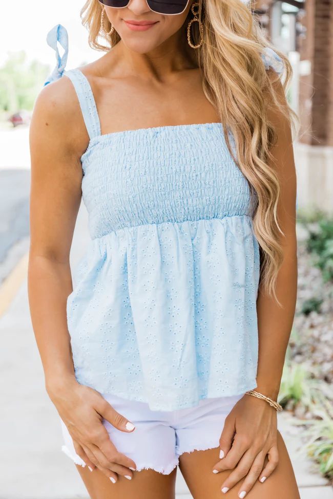 A Faithful Love Blue Lace Tank | The Pink Lily Boutique