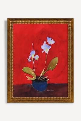 Orchid on Red Background Wall Art | Anthropologie (US)