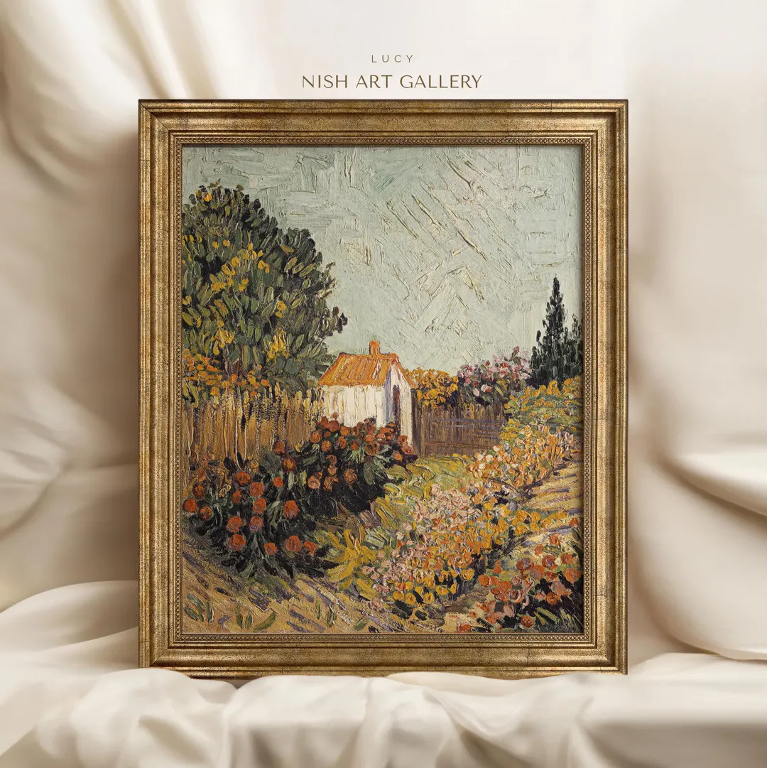 Framed Vintage Landscape Art Print: Antique Oil Painting Replica, Ornate Gold Frame #12 | Etsy (US)