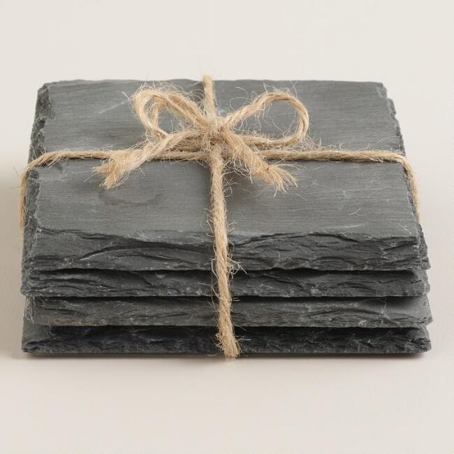 Square Slate Coasters, Set of 4 | World Market