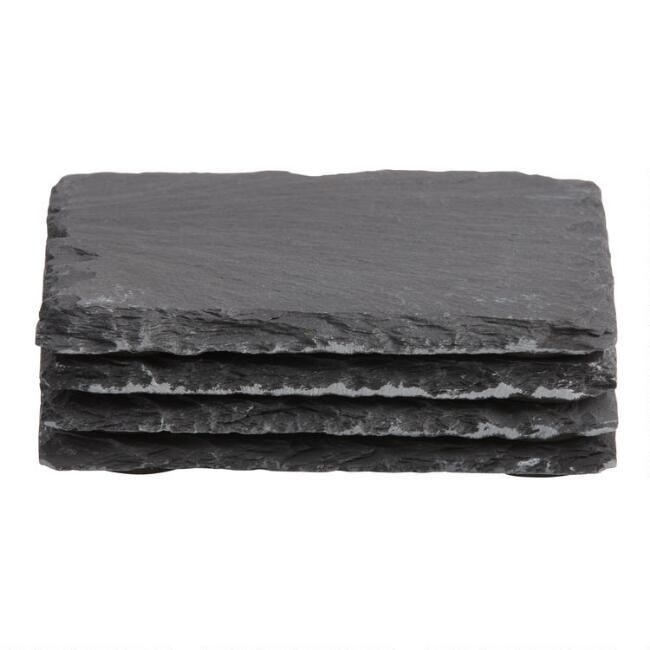 Square Slate Coasters, Set of 4 | World Market