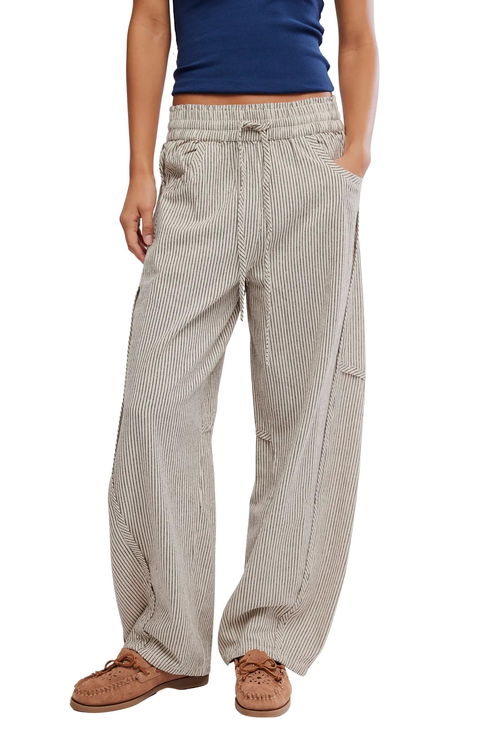 Something Good Pinstripe Cotton Drawstring Pants (Women) | Nordstrom | Nordstrom