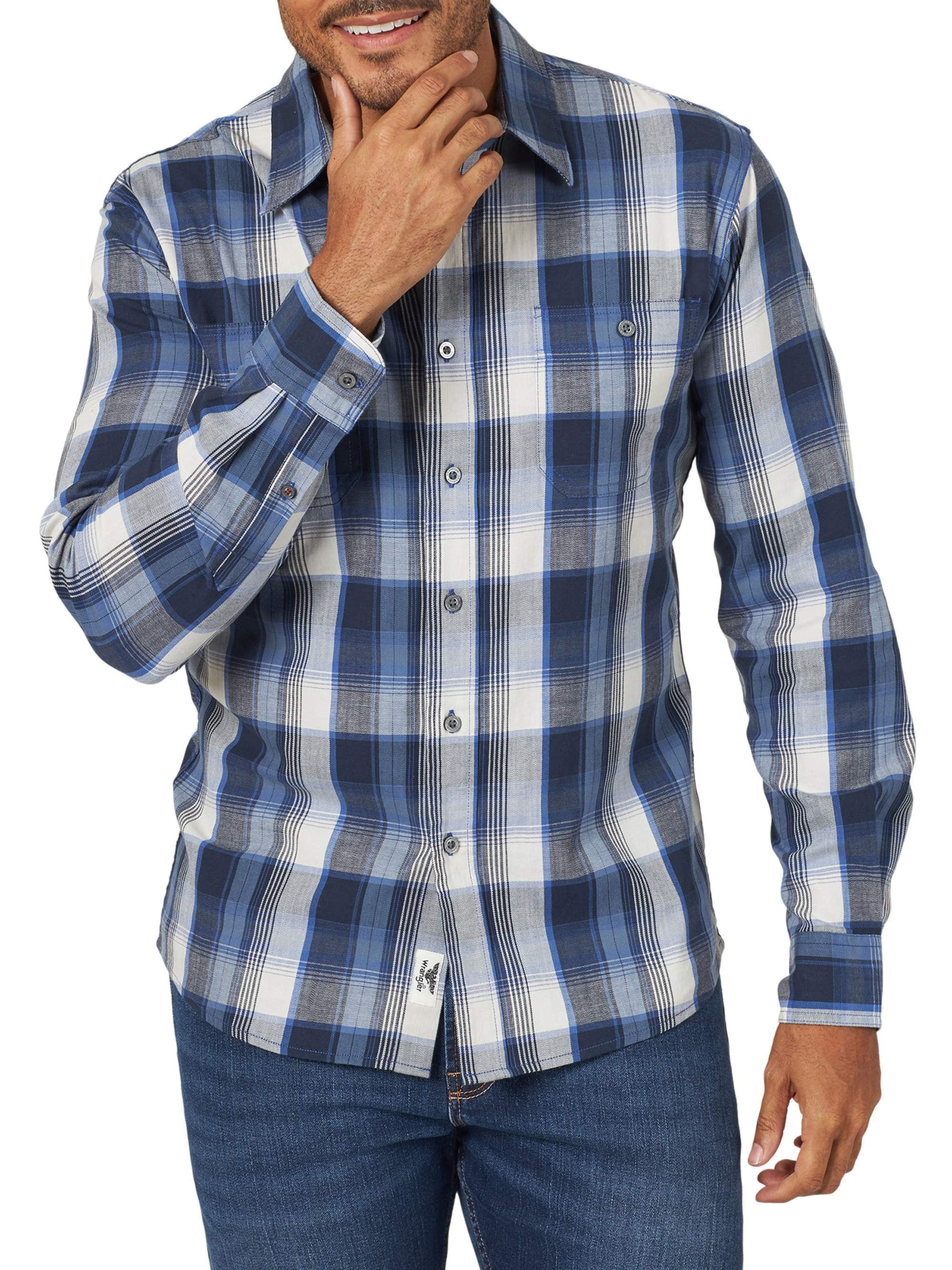 Wrangler Men’s Short Sleeve Slim Fit 2 Pocket Western Plaid Shirt | Walmart (US)