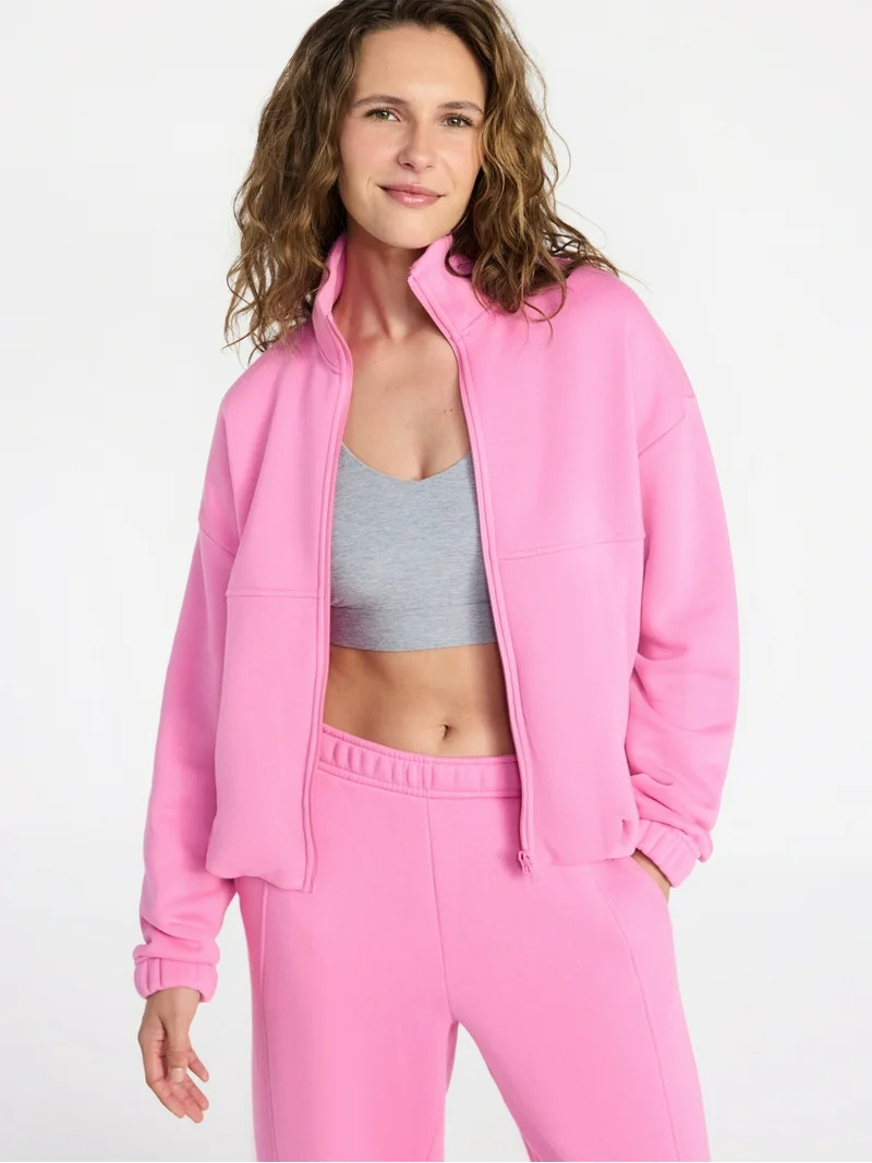 Athletic Works Women's Premium Fleece Active Jacket, Midweight, Sizes XS-XXXL | Walmart (US)