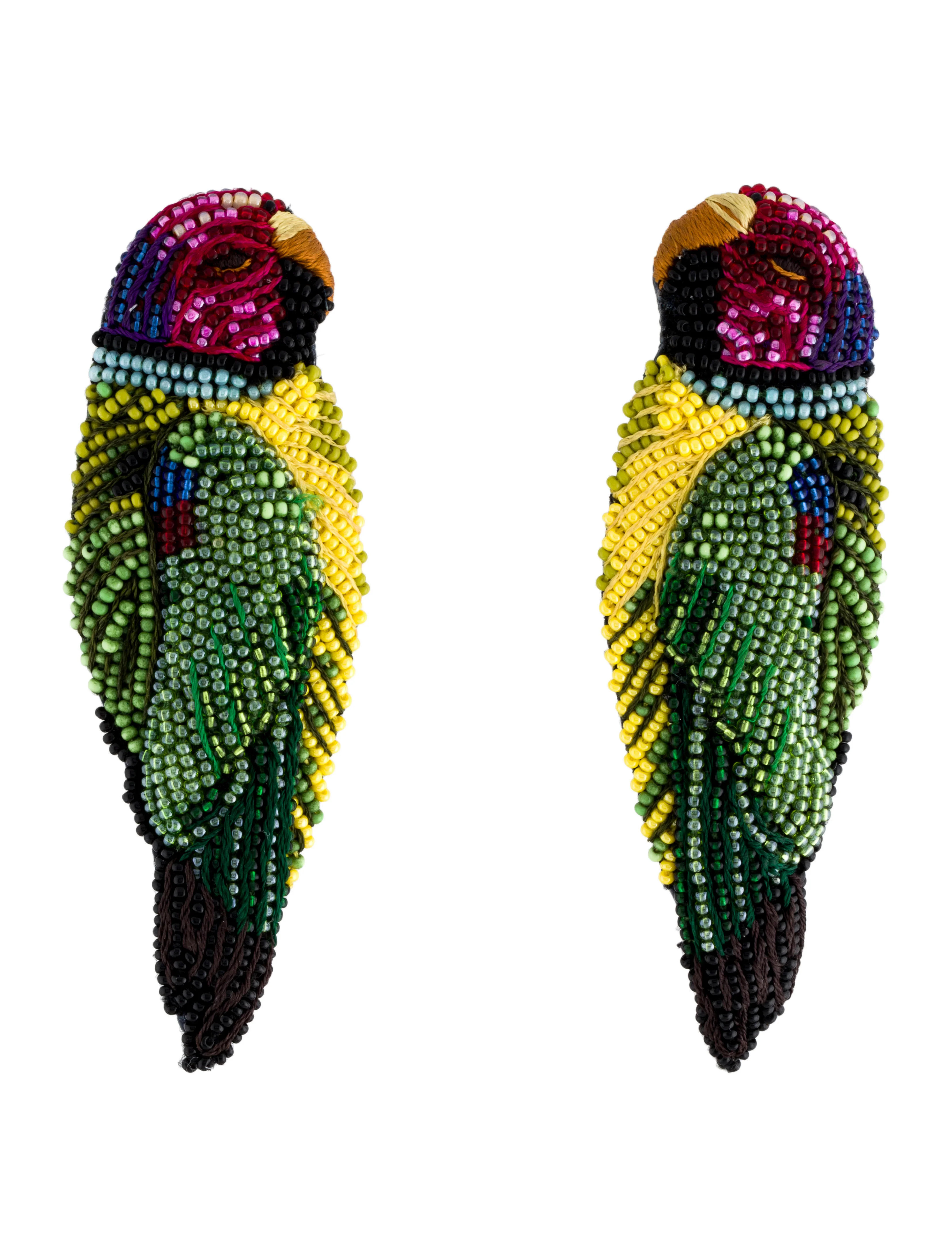 Bead Parrot Drop Earring X | The RealReal