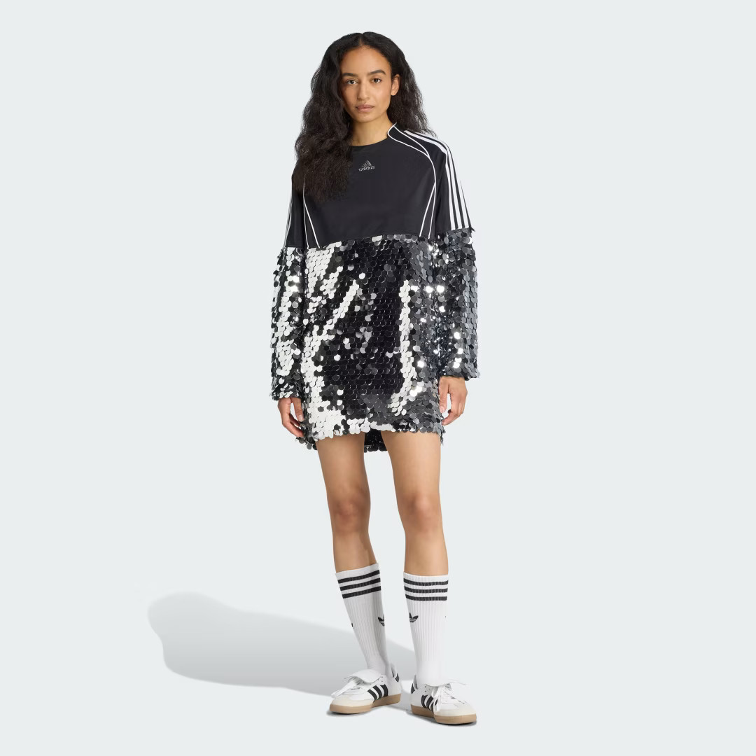 adidas Adilenium Season 4 Teamgeist Sequins Mini Dress Black XL Womens | adidas (US)