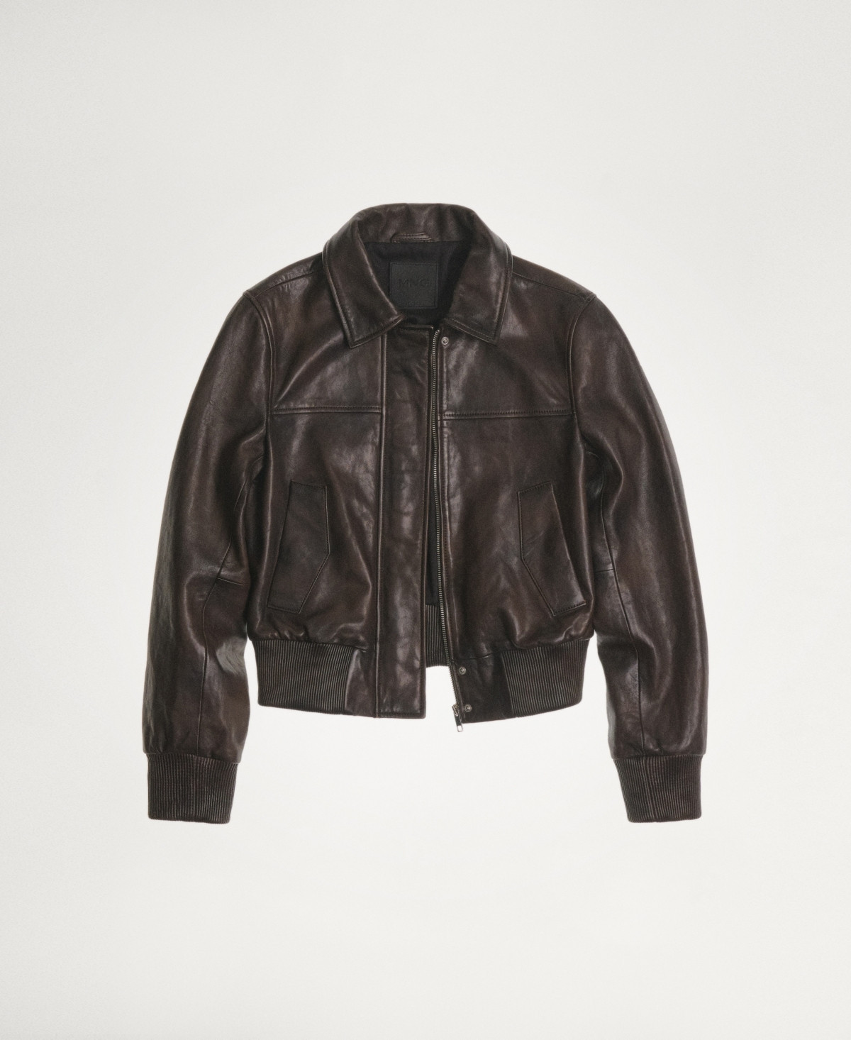 Mango Women's Leather Bomber Jacket - Brown | Macy's