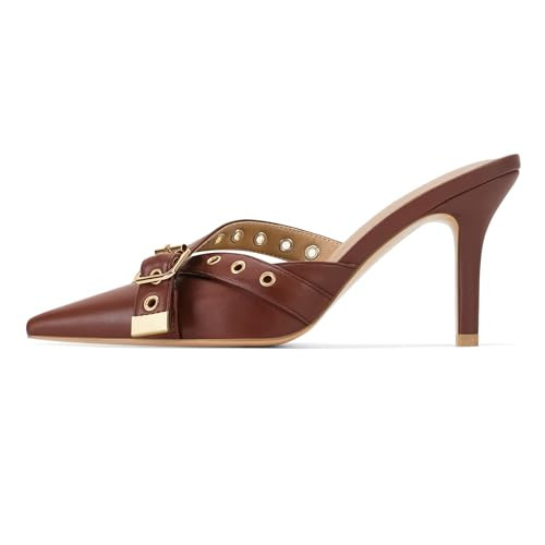 Dsevht Black Kitten Heels for Women Pointed Closed Toe Dressy Bow Heel Vintage Heeled Mules Sexy ... | Amazon (US)