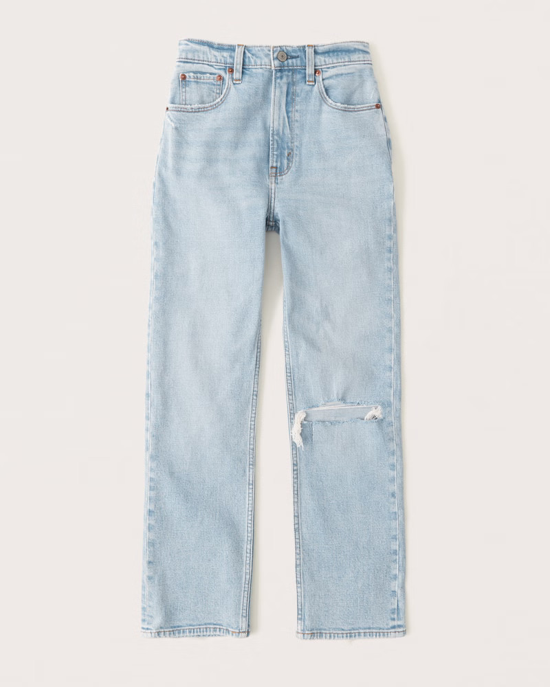 Ultra High Rise Ankle Straight Jeans | Abercrombie & Fitch (US)