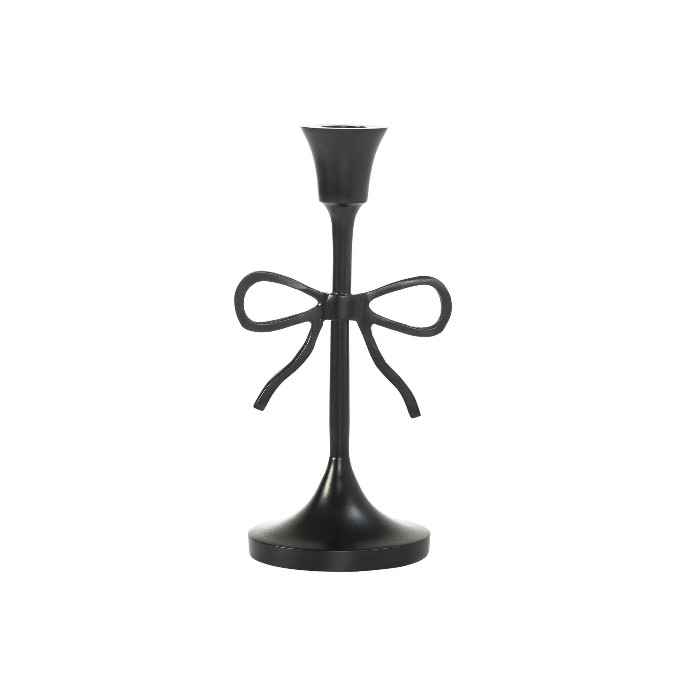 My Texas House Metal Bow Taper Candle Holder, 8", Black | Walmart (US)