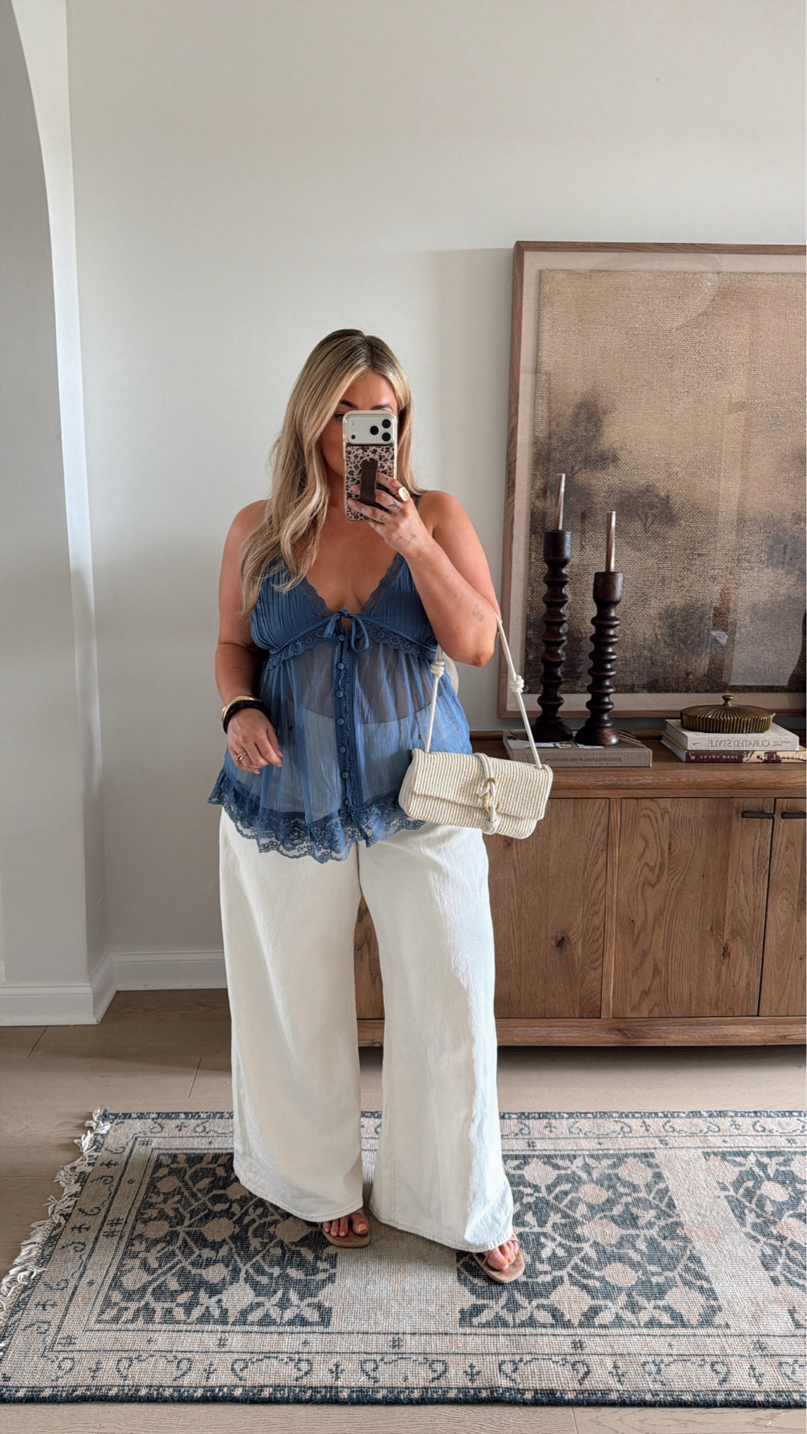 White denim look🩵 Large top and 33 curve love jeans

#LTKootd #LTKMidsize