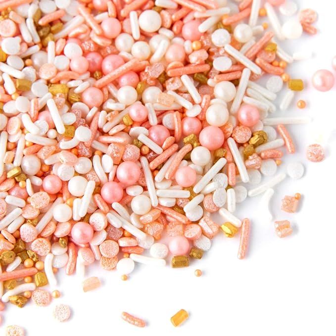 Sprinkles - Rose Gold Sprinkles - Cake Sprinkles - Gluten-Free Sprinkles for Baking - Cupcake and... | Amazon (US)