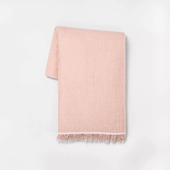 60" x70" Solid Gauze Throw Blanket Rose Gold - Hearth & Hand™ with Magnolia | Target