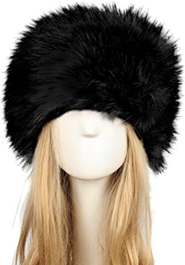 Old Dlrd Russian Hat,Winter Faux Fur Hats for Women,Warm Russian Cossack Style Hat for Ladies | Amazon (US)