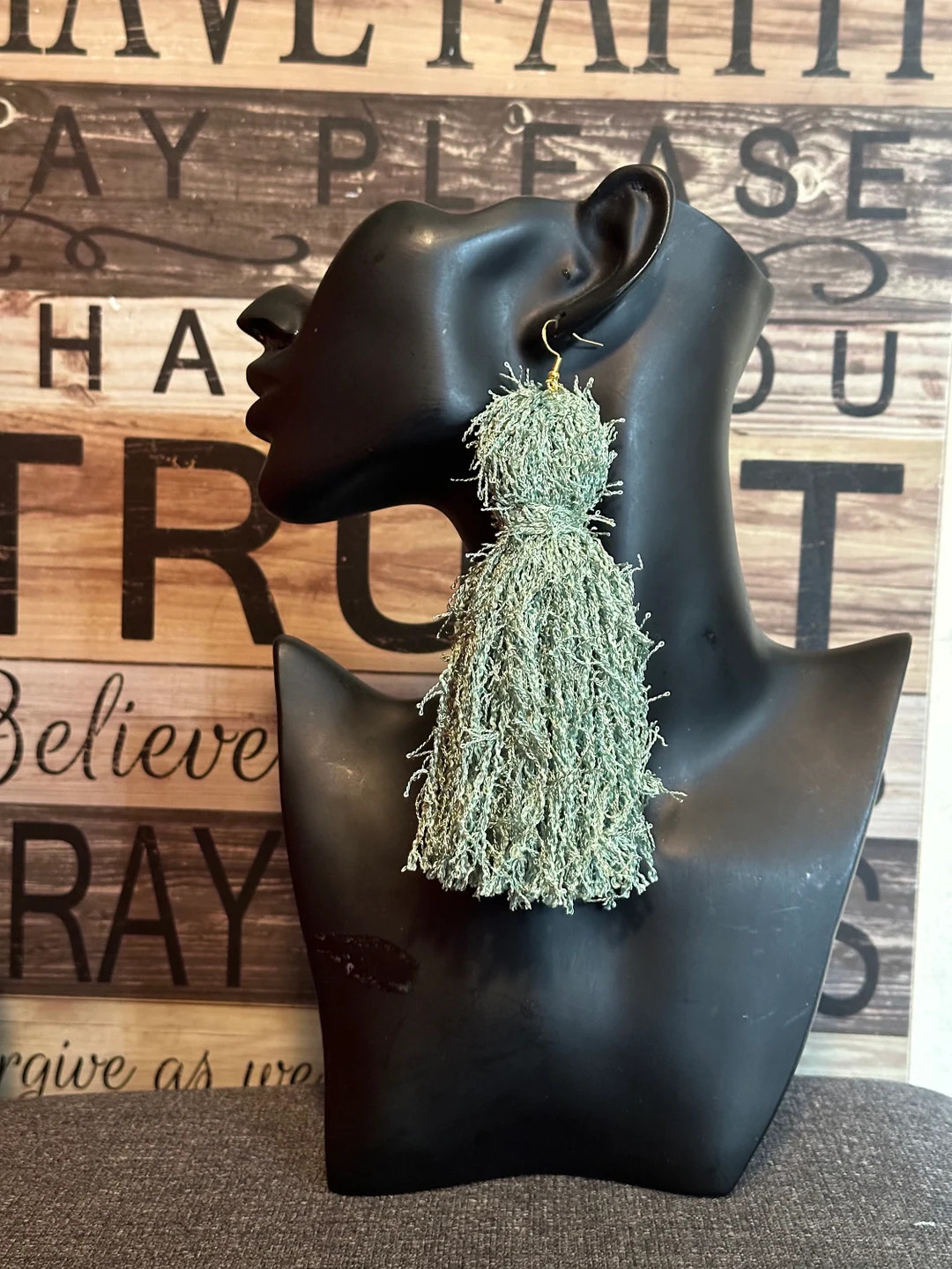 Scrubby Yarn Tassels, Solid Color, Earrings - Etsy | Etsy (US)