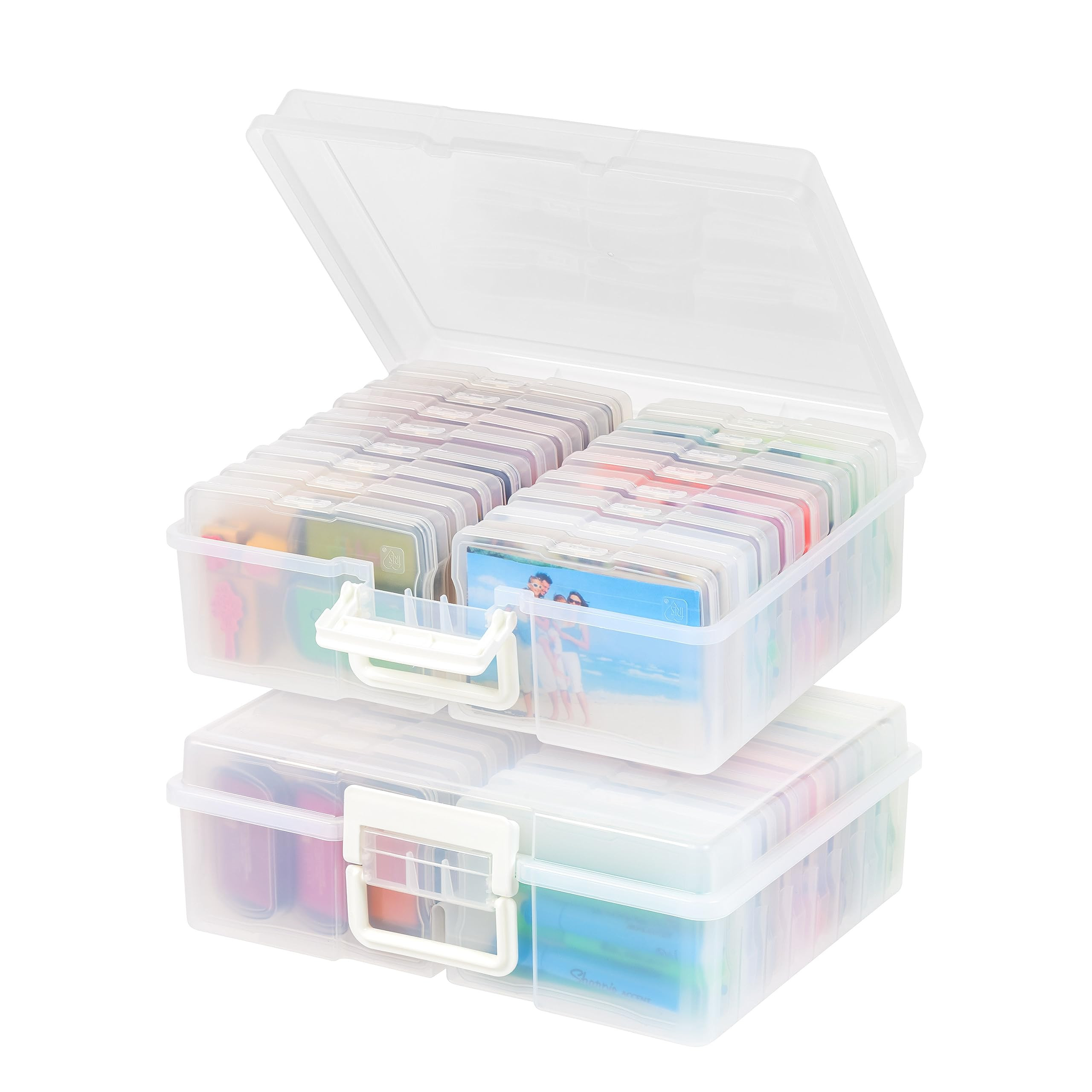 IRIS USA 4" x 6" Photo Storage Craft Keeper, 2 Pack, Main Container with 16 Organization Cases fo... | Amazon (US)
