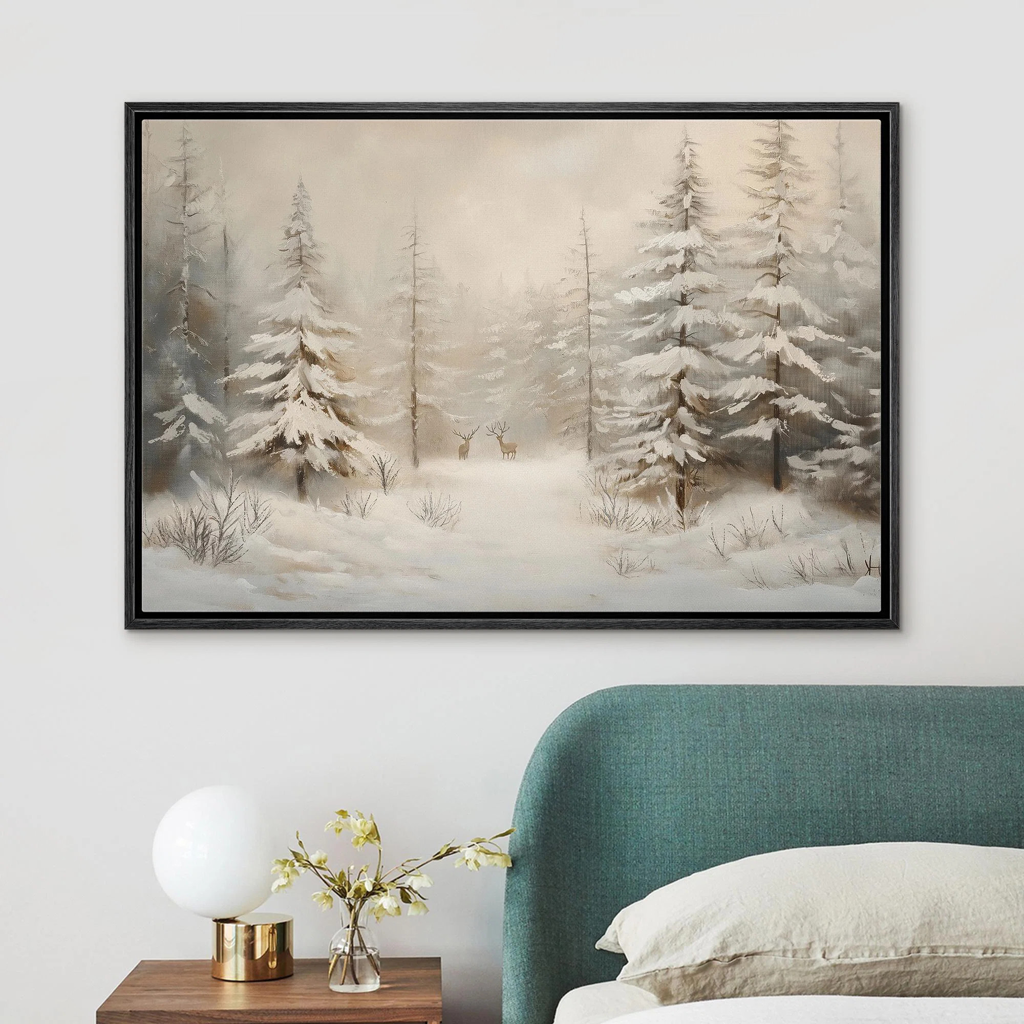 Vintage Winter Snow Forest Landscape Nature Country Winter Christmas Wall Pictures, Giclee Canvas... | Wayfair North America
