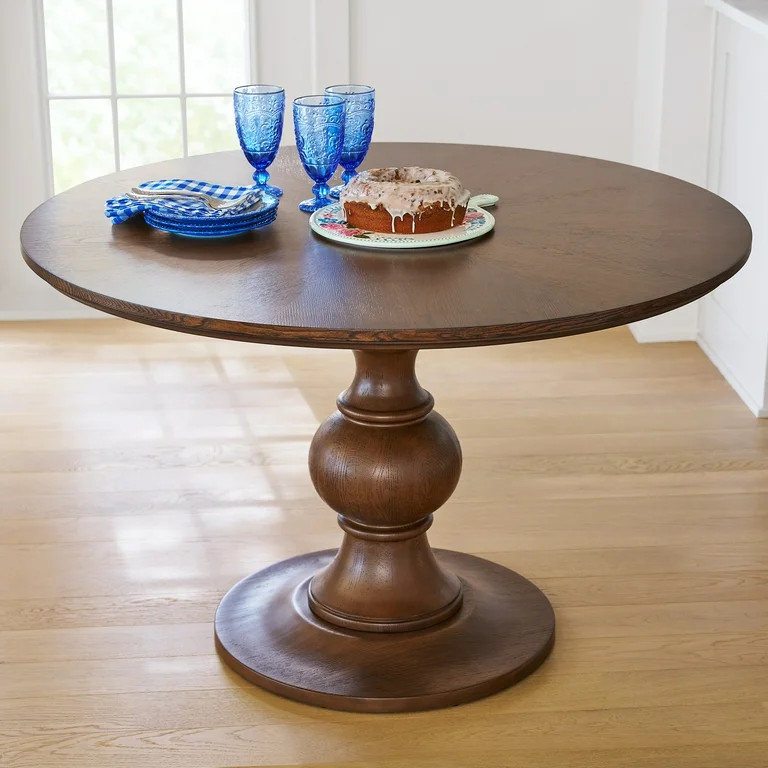 Pioneer Woman Callie Round Dining Table, Heirloom Brown Finish | Walmart (US)