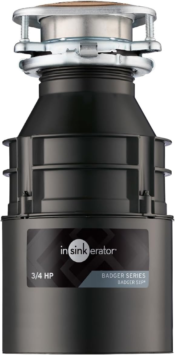 InSinkErator Badger 5XP Garbage Disposal, Standard Series 3/4 HP Continuous Feed Food Waste Dispo... | Amazon (US)