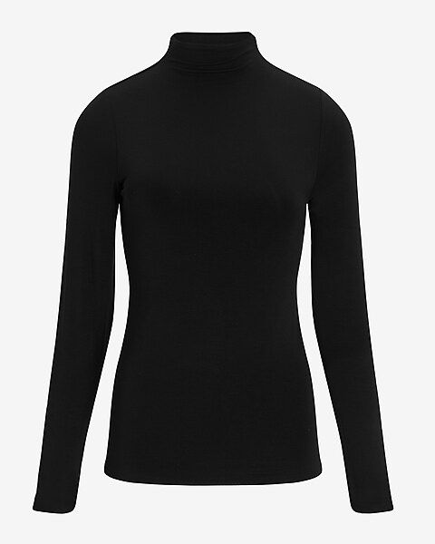 Fitted Long Sleeve Mock Neck Tee | Express