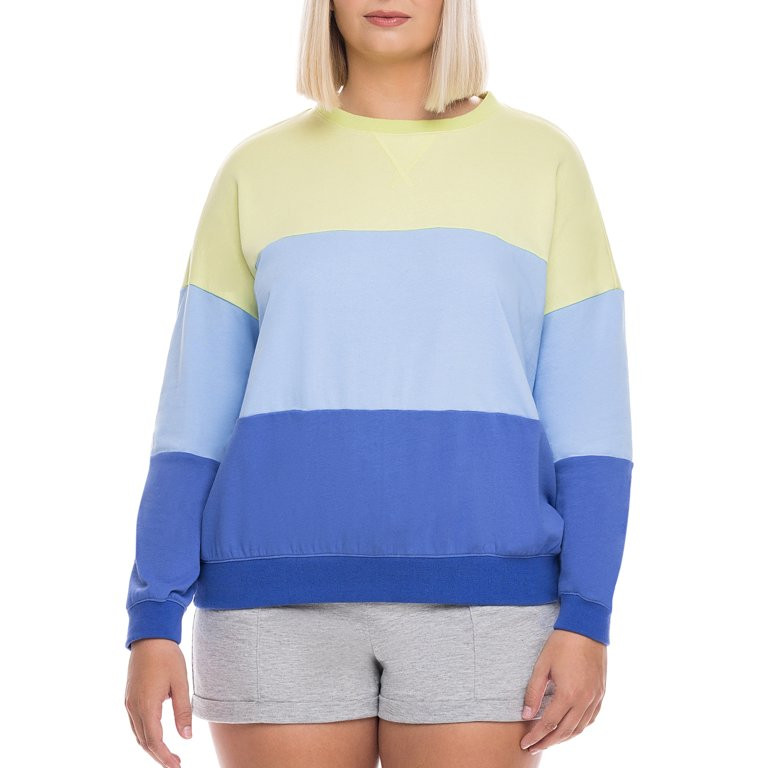 kindly Yours Colorblock Pullover Lounge Sweatshirt (Women's) - Walmart.com | Walmart (US)