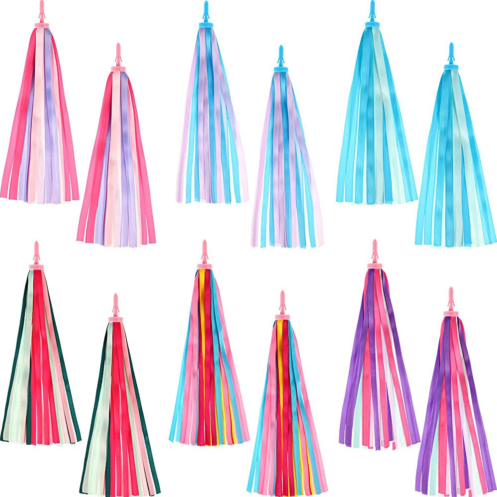 Zonon 6 Pairs Kid Bicycle Tassel Ribbon Scooter Bike Handlebar Streamer Bicycle Grips Tassel Deco... | Amazon (US)