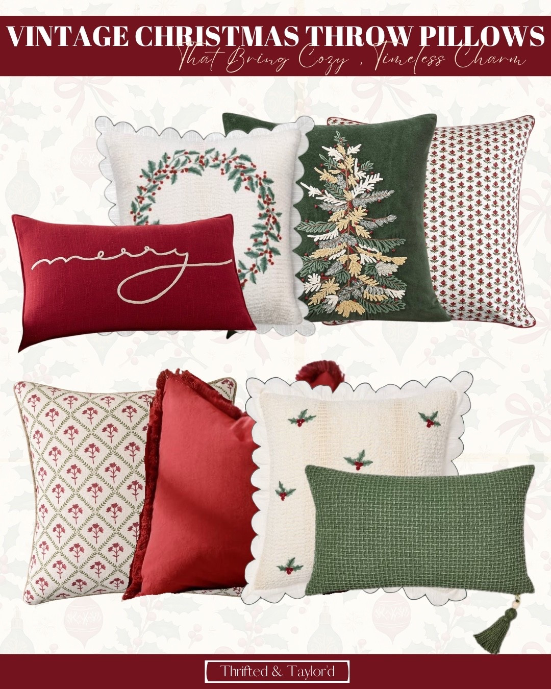 If your holiday decor style leans more timeless than trendy, this collection is for you. I rounded up my favorite vintage-inspired Christmas throw pillows that bring the coziest nostalgic charm to any space — think soft reds, embroidered greenery, velvet textures, and neutrals that feel right at home all season long.
These are the kind of pieces you can mix in with your everyday pillows for a subtle, collected holiday look that never feels overdone.
Shop each pillow below — so many of these are selling quickly this year!

#LTKHome #LTKSeasonal #LTKHoliday