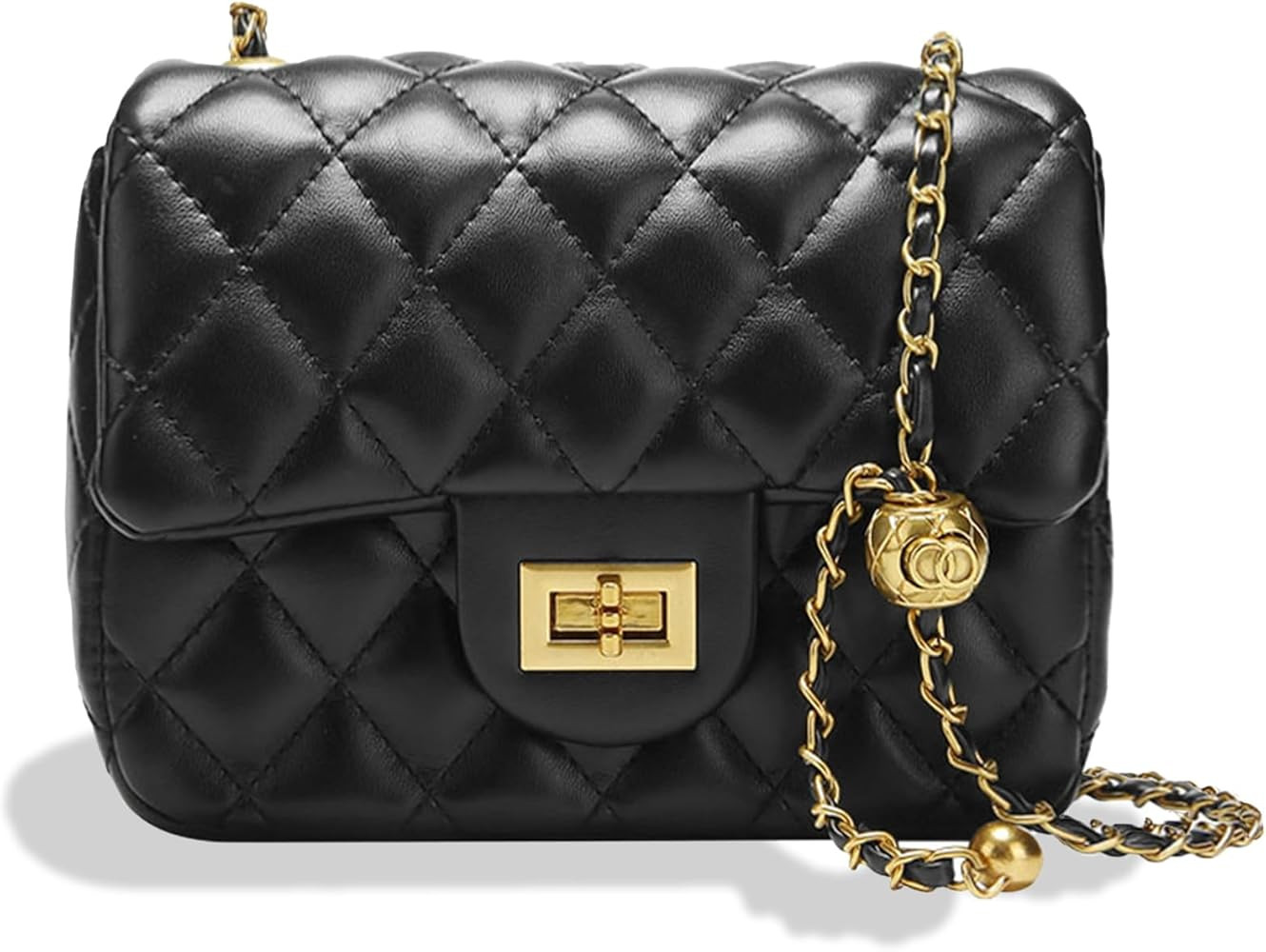 DOTBABY Diamond Chain Shoulder Crossbody Bag, Fashionable Women's Leather Tote Handbag, Adjustabl... | Amazon (US)