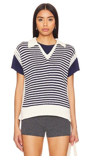 Torrance Collared Sweater Vest in Nocturnal Stripe | Revolve Clothing (Global)