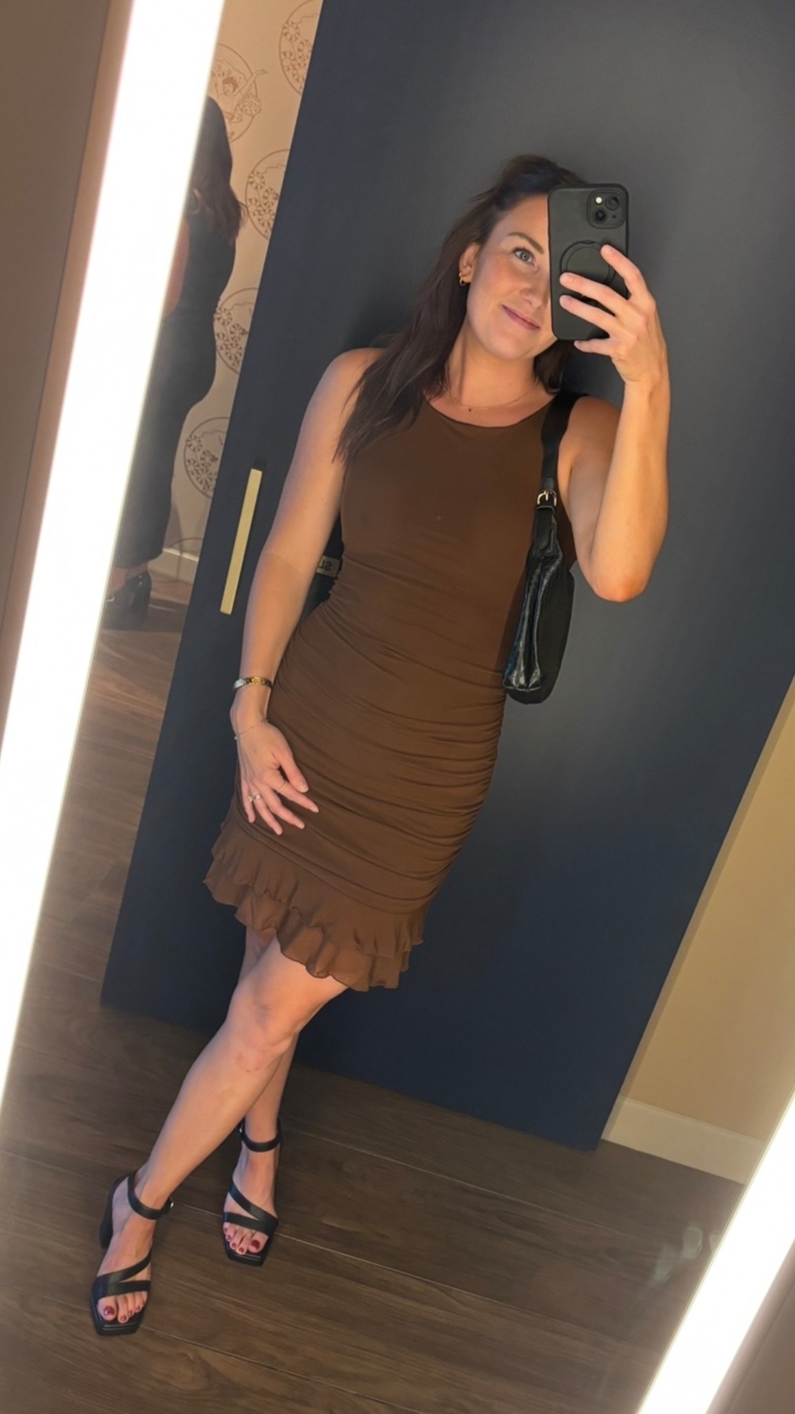 The perfect brown cocktail dress! I was so happy when I found this on Amazon. It was comfortable stretchy and really cute. Size small. 

#LTKgrwm #LTKWedding #LTKootd