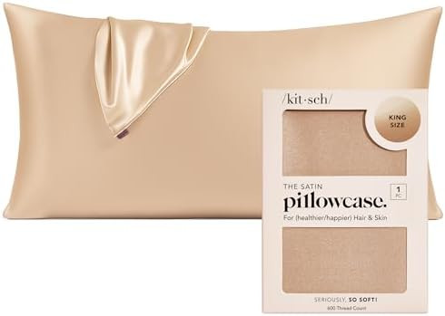 Kitsch Satin Pillowcase, Softer Than Silk Pillow Cases King, Cooling Pillow Covers, Satin Pillowc... | Amazon (US)