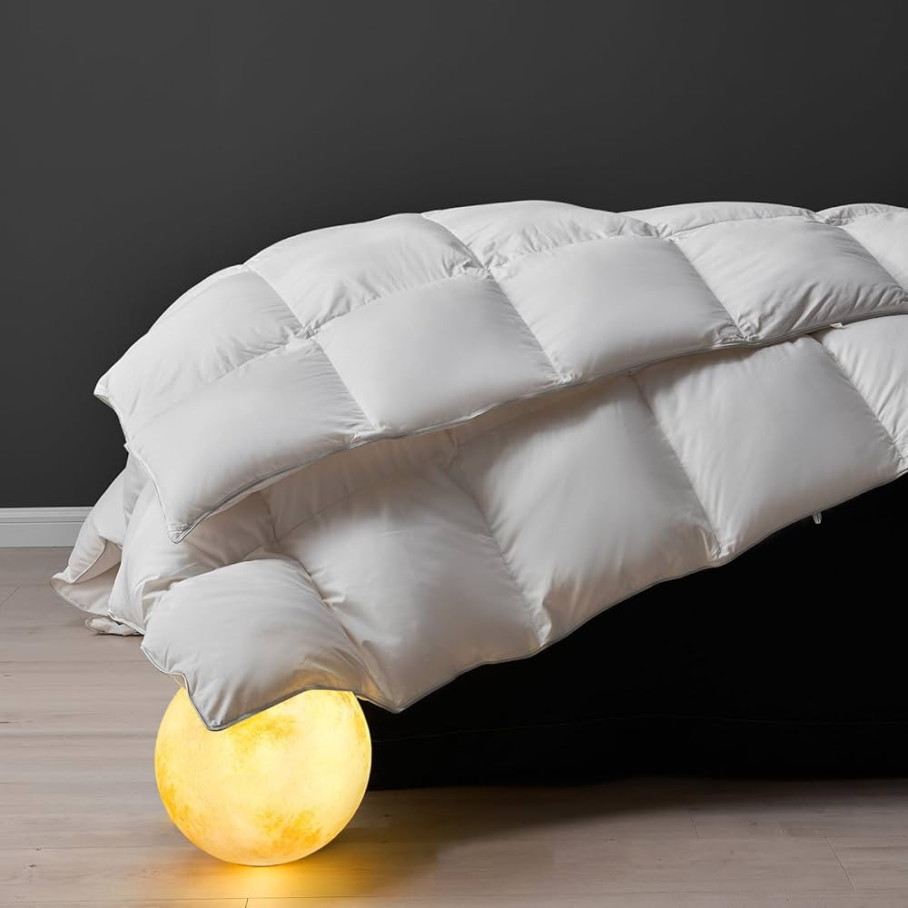 DWR Superior Luxury Feather Down Comforter King Size, Ultra-Soft Cotton-Blend Fabric, High FP All... | Amazon (US)