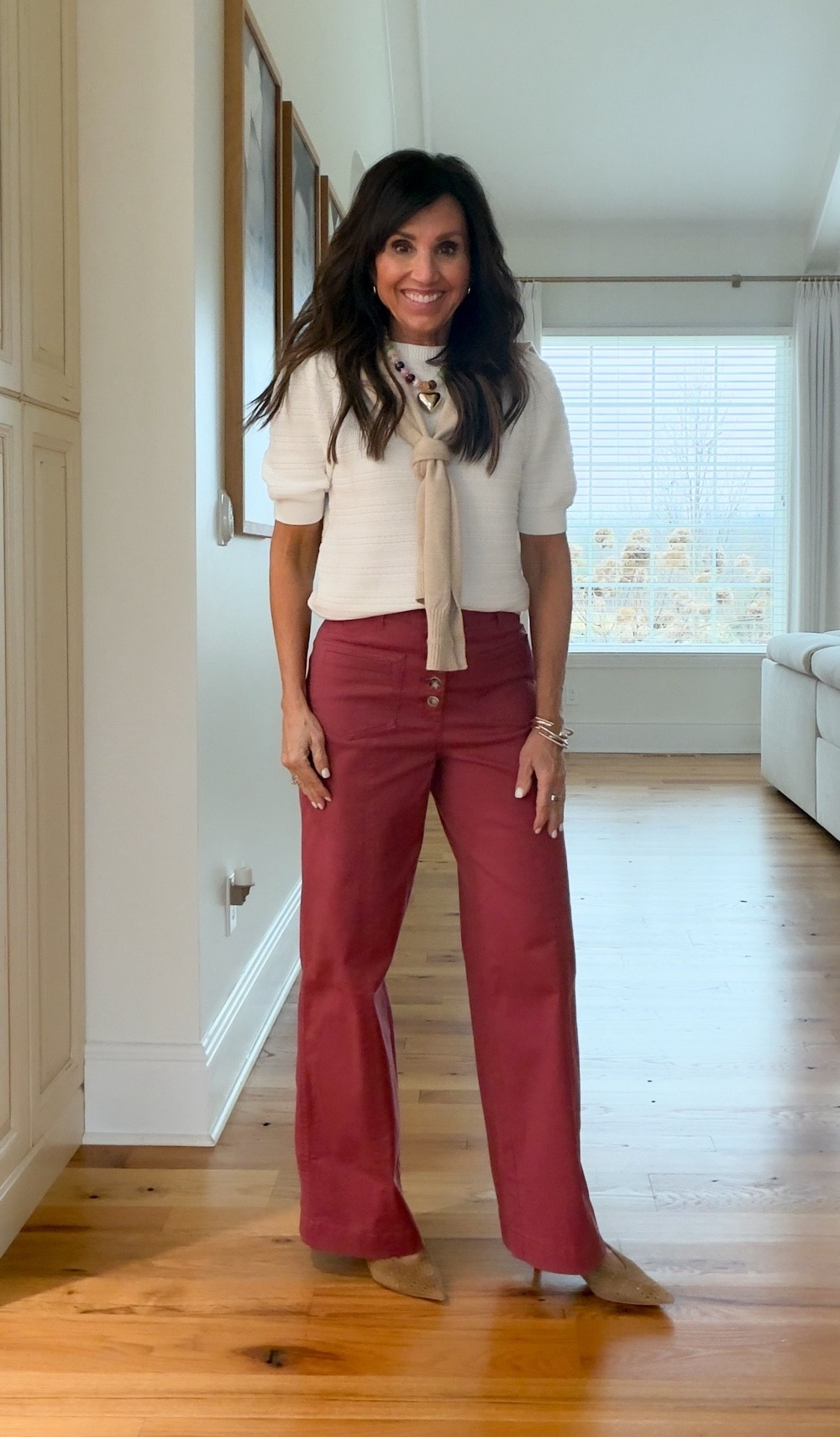 Spring Pants from Nordstrom
Pants - size 2 
Top - small 

#LTKSeasonal #LTKOver40