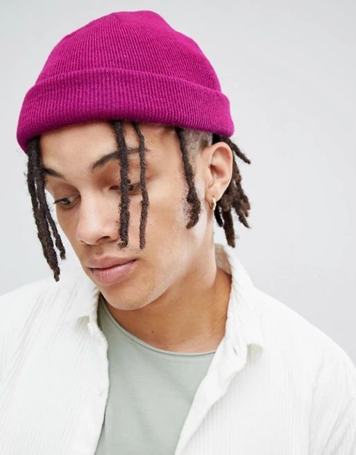 ASOS DESIGN mini fisherman beanie in magenta | ASOS US