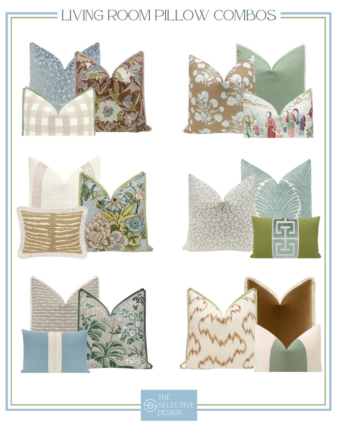 These living room pillow combinations are the perfect mix of classic pattern play and timeless style.

Mix florals, geometrics, and luxe textures for a layered, traditional living room style that feels fresh and cozy.

living room design | traditional living room | timeless living room | classic living room | Grandmillennial living room design | sofa pillows | living room pillows

#LTKHome
