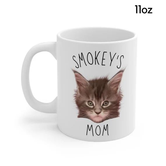 Cat Face Mug / Cat Photo Mug / Custom Cat Mug / Personalized Cat Mug / Cat Mom Mug / Cat Dad Mug ... | Etsy (US)