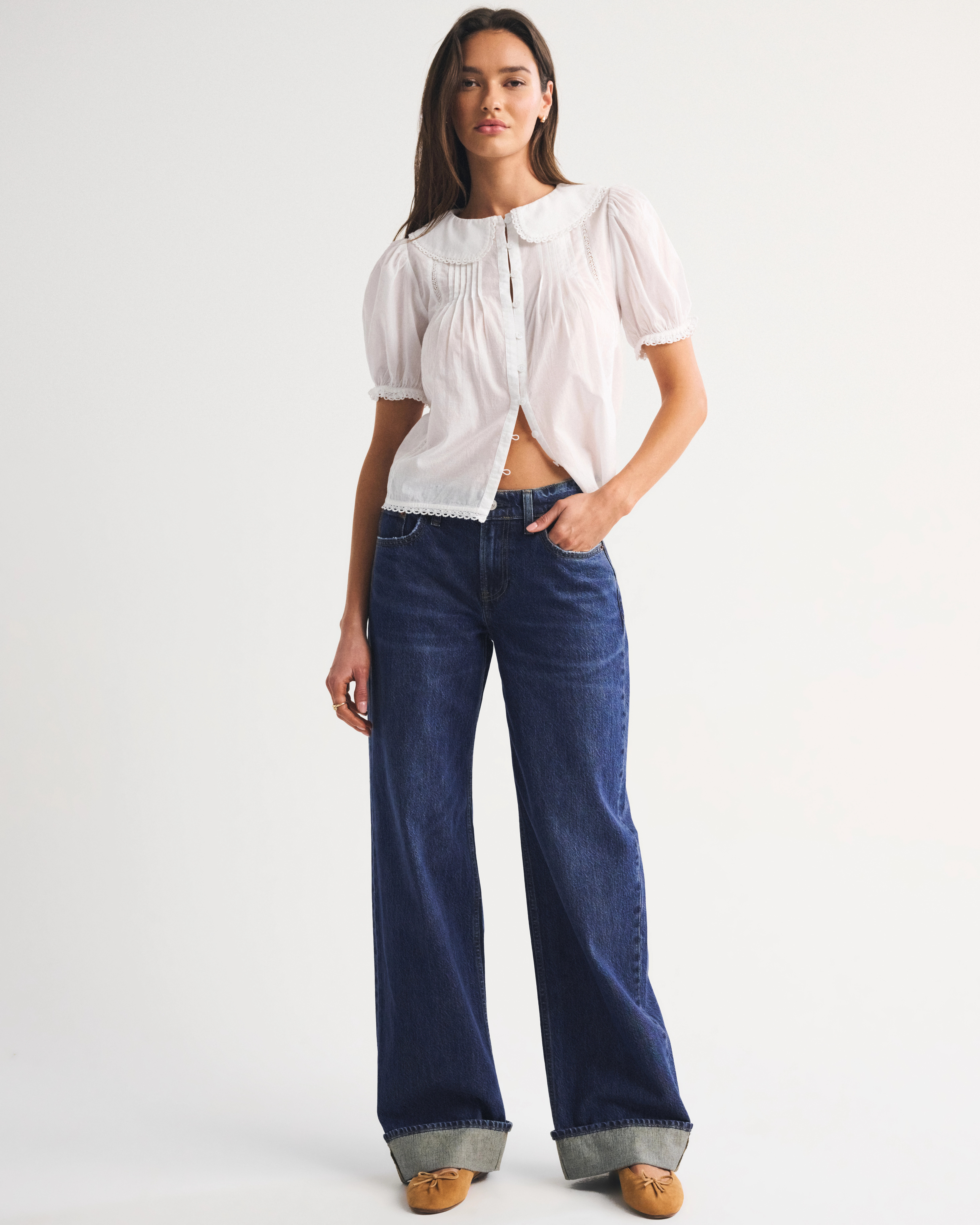 Low Rise Ultra Loose Cuffed Hem Jean | Abercrombie & Fitch (US)