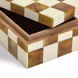 Buy  Habitat Checkered Trinket Box - Brown | Jewellery boxes and hangers | Argos | argos.co.uk