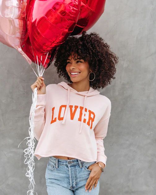 You're My Lover Cropped Hooded Sweatshirt - Blush | VICI Collection